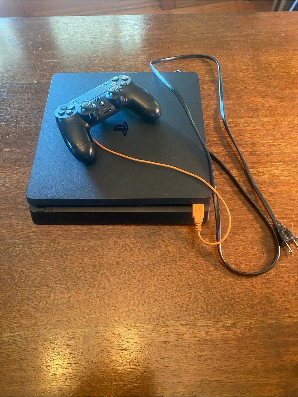 Sony Black PlayStation 4 Slim Console with Black Controller